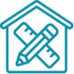 Vector icon of architectural planning.